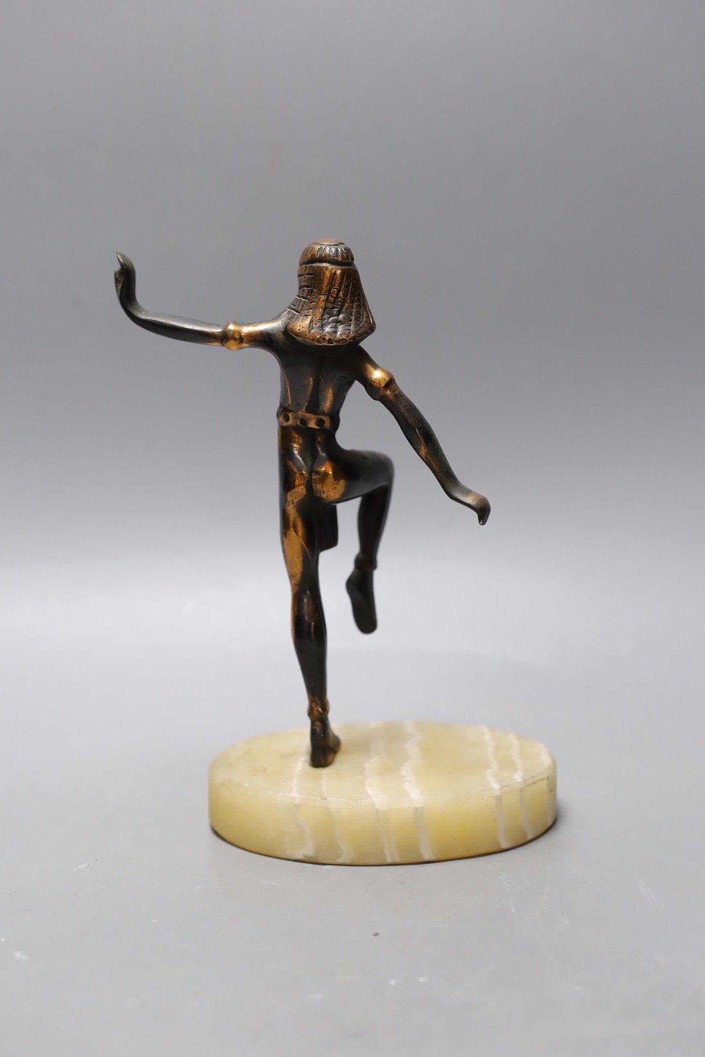 A miscellaneous selection of items, to include a Mappin and Webb Peugeot grinder, an Egyptian-style lady dancing on a plinth, a beaded dagger, etc.